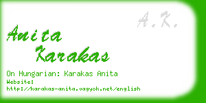 anita karakas business card